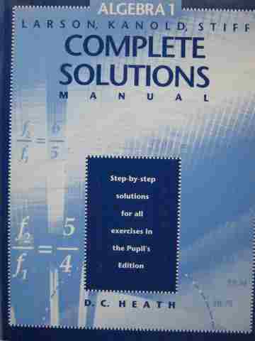 (image for) Algebra 1 Complete Solutions Manual (P)