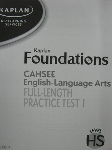 (image for) Kaplan Foundations CAHSEE English Full-Length Practice Test 1(P)