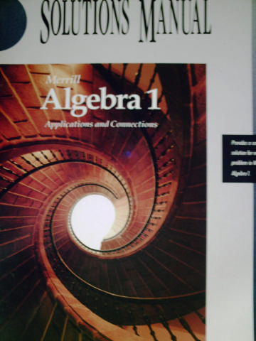 (image for) Merrill Algebra 1 Applications & Connections Solutions Manual(P)