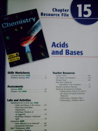 (image for) Holt Chemistry Chapter Resource File 15 Acids & Bases (P)