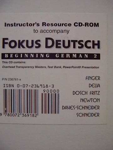 (image for) FOKUS DEUTSCH BEGINNIGN GERMAN 2 IR CD-ROM (TE)(CD)