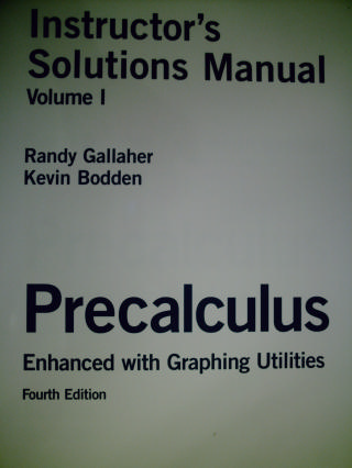(image for) Sullivan/Sullivan Precalculus 4e ISM Volume I (TE)(P)