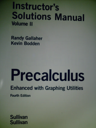 (image for) Sullivan/Sullivan Precalculus 4e ISM Volume II (TE)(P)