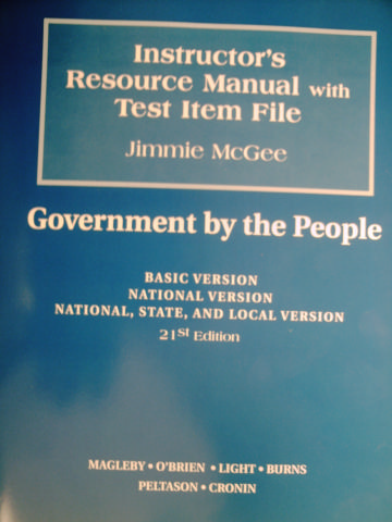 (image for) Instructor's Resource Manual with Test Item File Government By t