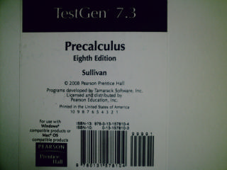 (image for) Precalculus 8th Edition TestGen 7.3 (CD) by Sullivan