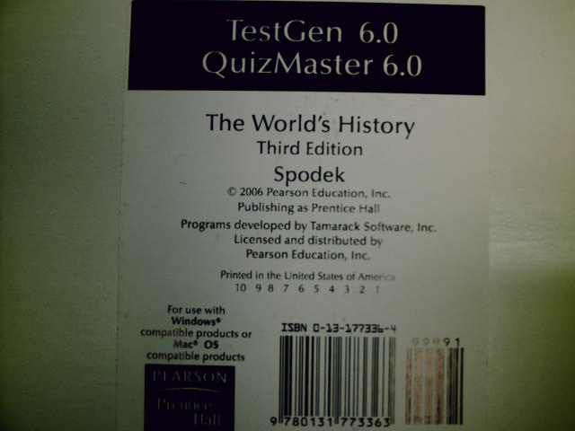 (image for) TestGen 6.0 QuizMaster 6.0 The World's History Third Edition(CD)