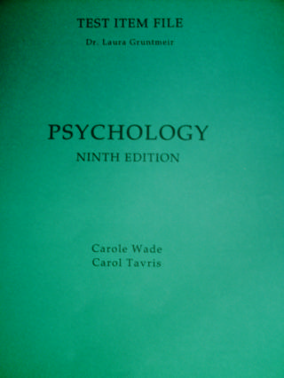 (image for) Wade/Tavris's Psychology 9th Edition Test Item File (P)