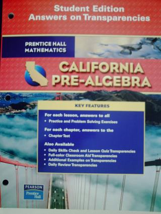 (image for) California Pre-Algebra Student Edition Answers On Transparen(P)