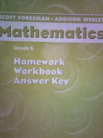 (image for) Mathematics 5 Homework Workbook Answer Key (P)