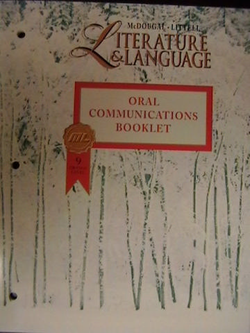 (image for) ML LITERATURE & LANGUAGE: GR 9 ORANGE LV ORAL COMMUNICATIONS BOO