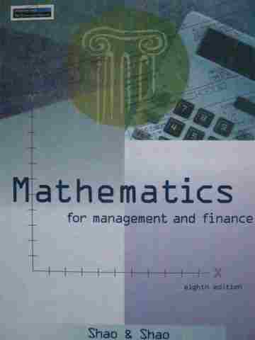 (image for) Mathematics for Management & Finance 8th Edition (H) by Shao,