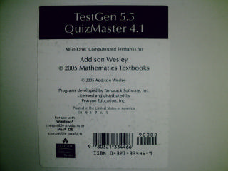 A Survey of Mathematics 7e TestGen 5.5 QuizMaster 4.1 (CD)