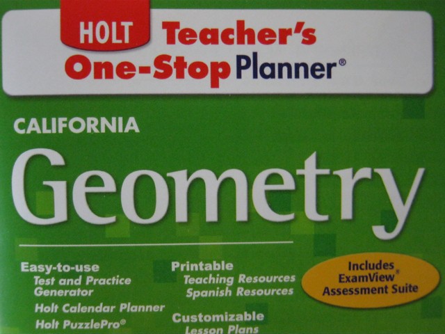 (image for) California Geometry Teacher's One-Stop Planner (CA)(TE)(CD) - Click Image to Close