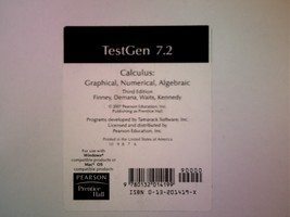 (image for) Calculus: Graphical, Numerical, Algebraic 3e TestGen 7.2 (CD)