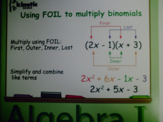 (image for) Kinetic Books Algebra I Using FOIL to Multiply Binomials (CD)