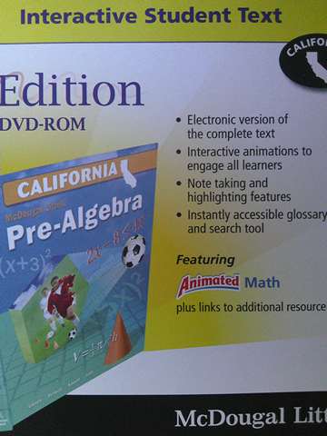 (image for) California Pre-Algebra eEdition Interactive Student Text (CA)(DVD)