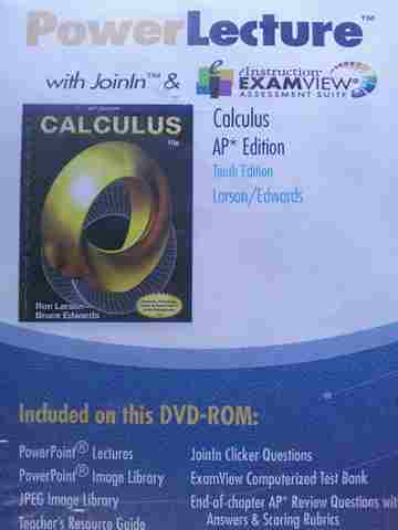 (image for) Calculus 10th Edition AP Edition PowerLecture (DVD) by Larson & Edwards