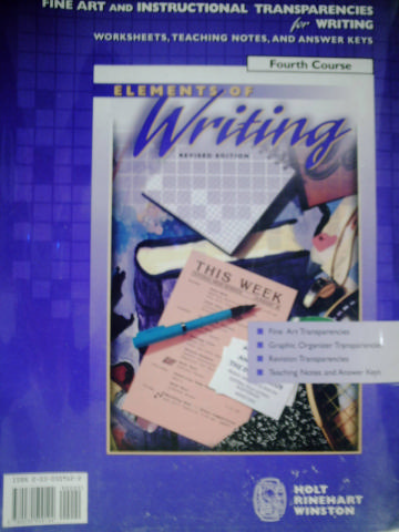 (image for) Elements Of Writing 4th Course Fine Art Instructional Trans(Bind