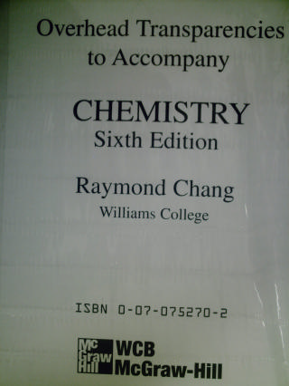 Chemistry 6th Edition Overhead Transparencies (PK) by Chang (image for) Chemistry 6th Edition Overhead Transparencies (PK) by Chang
