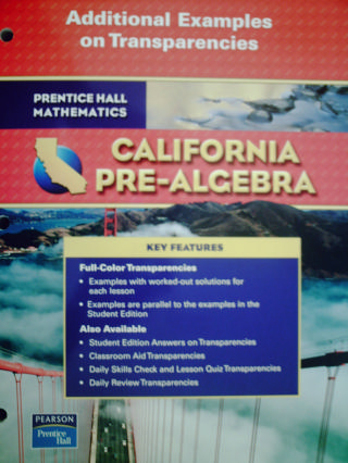 (image for) California Pre-Algebra Additional Examples on Transparencies (P)