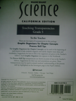 (image for) Harcourt Science 5 Teaching Transparencies (CA)(PK)