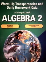 (image for) Algebra 2 Applications Equations Graphs Warm-up Transparenc (P)