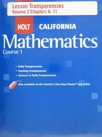 (image for) California Mathematics Course 1 Lesson Transparencies (Pk) - Click Image to Close