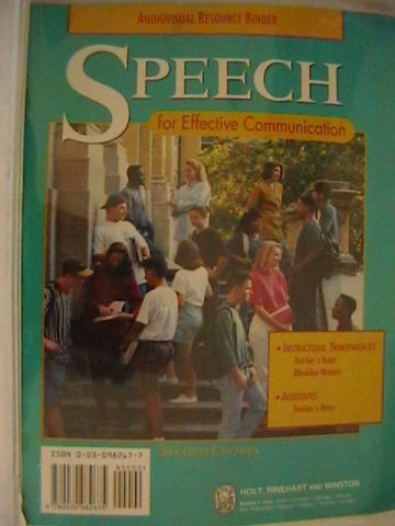 (image for) Holt Speech 2nd Edition Audiovisual Resource Binder (Binder)