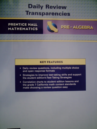 (image for) California Pre-Algebra Daily Review Transparencies (CA)(P)