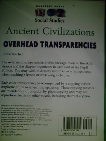 (image for) Ancient Civilizations 6 Overhead Transparencies (Pk)