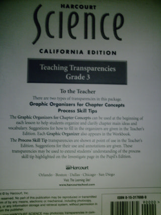 (image for) Harcourt Science 3 Teaching Transparencies (CA)(PK)