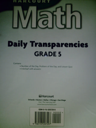 (image for) Harcourt Math 5 Daily Transparencies (Pk)