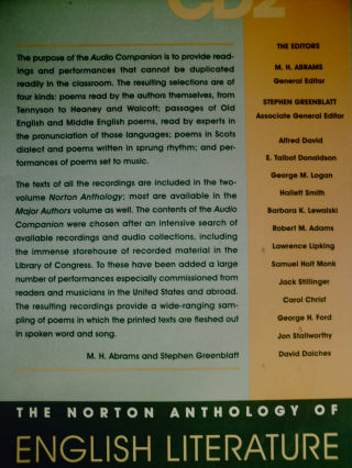 (image for) Norton Anthology of English Literature Audio Companion (CD)