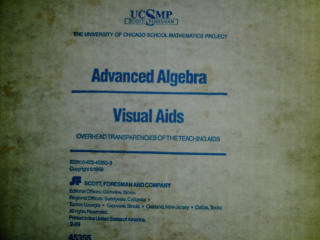 (image for) UCSMP Advanced Algebra 2nd Edition Visual Aids(Pk)