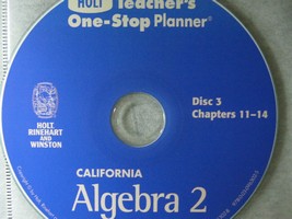 (image for) California Algebra 2 Teacher's One-Stop Planner Disc 3 (CD)
