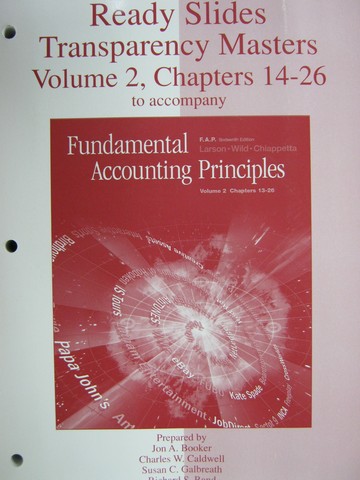 (image for) Fundamental Accounting Principles 16e Transparency Volume 2 (P)