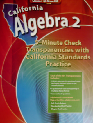 (image for) California Algebra 2 5-Minute Check Transparencies (CA)(P)