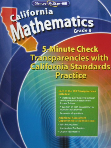 (image for) California Mathematics 6 5-Minute Check Transparencies (CA)(P)