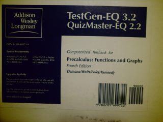 (image for) Precaculusl Functions & Graphs 4e Computerized Testbank (Pk)