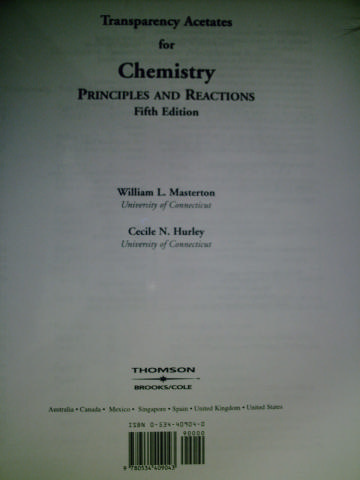 (image for) Chemistry Principles & Reactions 5e Transparency Acetates (Pk)