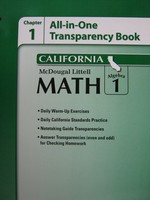 (image for) ML Math Algebra 1 Chapter 1 All-in-One Transparency (CA)(P)