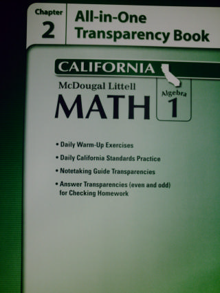 (image for) ML Math Algebra 1 Chapter 2 All-in-One Transparency (CA)(P)