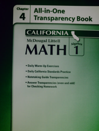 (image for) ML Math Algebra 1 Chapter 4 All-in-One Transparency (CA)(P)