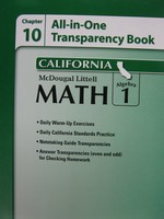 (image for) ML Math Algebra 1 Chapter 10 All-in-One Transparency (CA)(P)