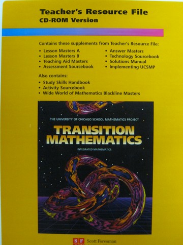 (image for) UCSMP Transition Mathematics 2nd Edition Teacher's Resource (CD)