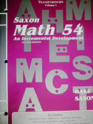 (image for) Saxon Math 54 2nd Edition Transparencies Volume 1 (P) by Hake,