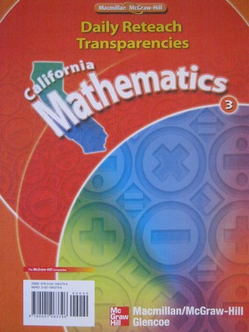 (image for) California Mathematics 3 Daily Reteach Transparencies (CA)(PK)