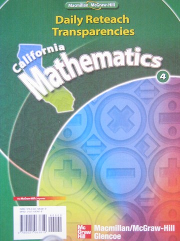 (image for) California Mathematics 4 Daily Reteach Transparencies (CA)(PK)