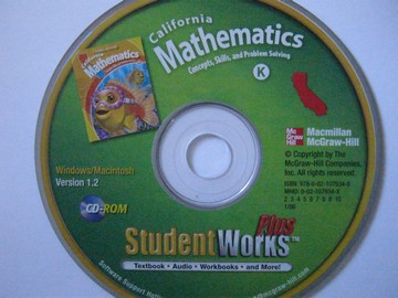 (image for) California Mathematics K StudentWorks Plus Version 1.2 (CA)(CD)