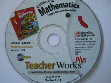 (image for) California Mathematics 1 TeacherWorks Plus (CA)(TE)(CD)